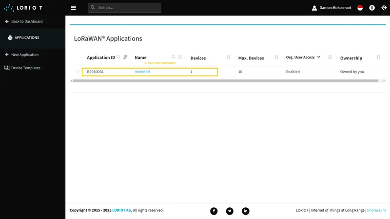 Open your **application**.