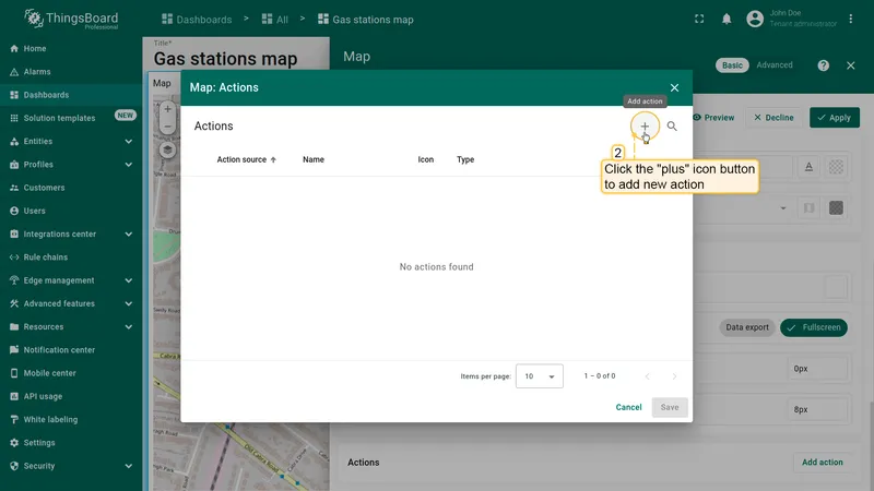 Empty Actions list