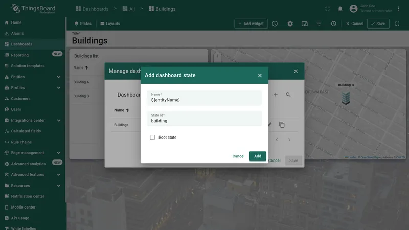 Add dashboard state dialog with name ${entityName} and ID building