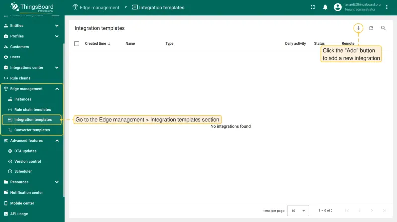 Select ChirpStack as integration type