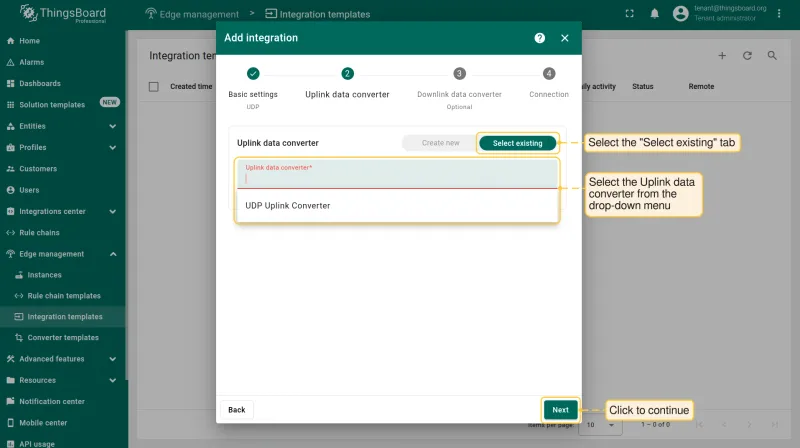 Connection block — port and Handler Configuration