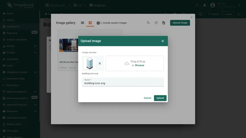 Upload image dialog