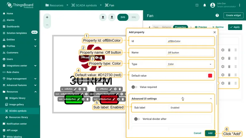 Add Off button color