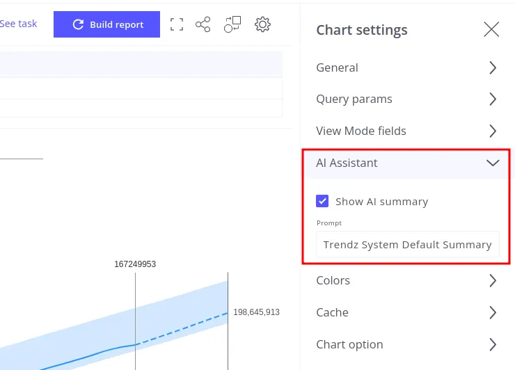 AI Assistant settings showing Show AI summary checkbox and Prompt dropdown
