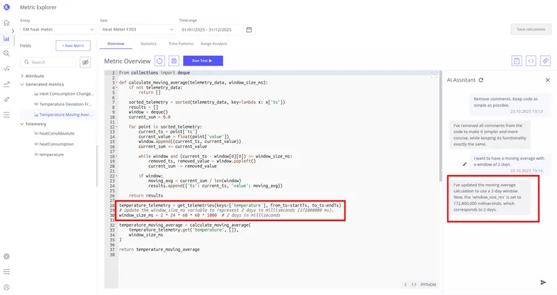 AI applies changes to the code
