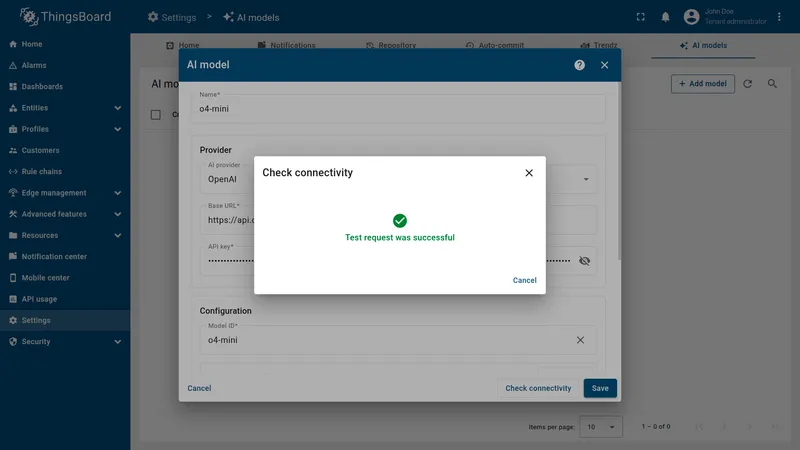 Successful connectivity test