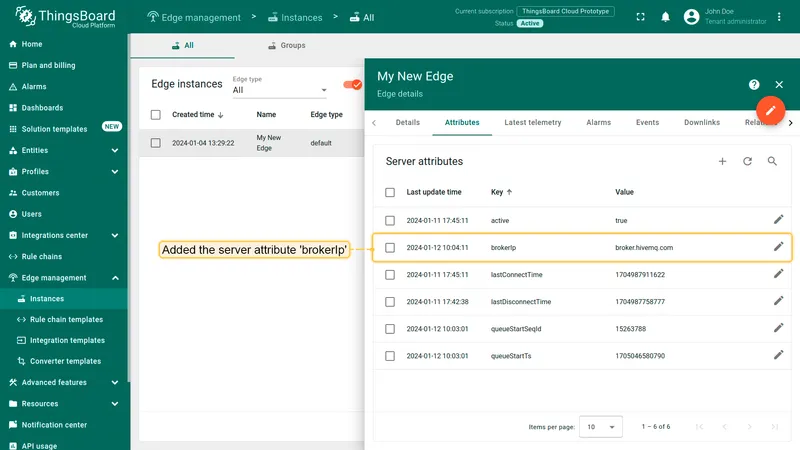 brokerIp server attribute added to the Edge