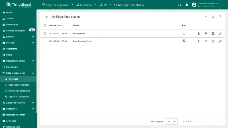 Assigned template now listed in the Edge instance rule chains (PE)