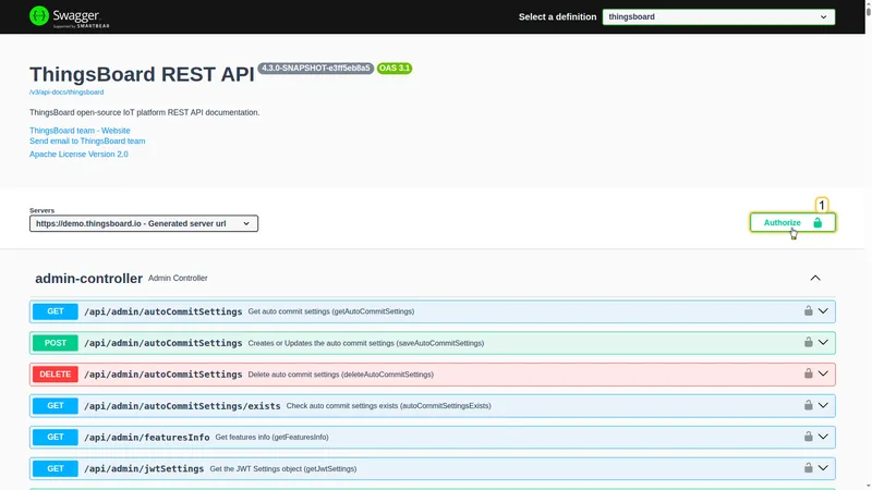 Swagger UI authorize button