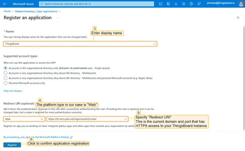 Register application