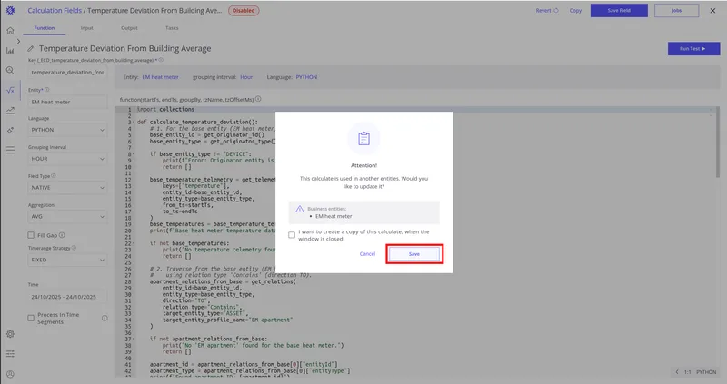 Save confirmation dialog