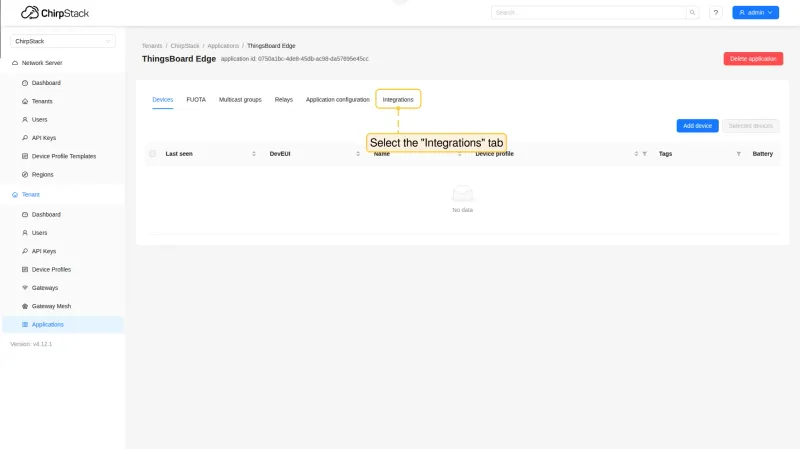 Select Integrations tab and click + on HTTP