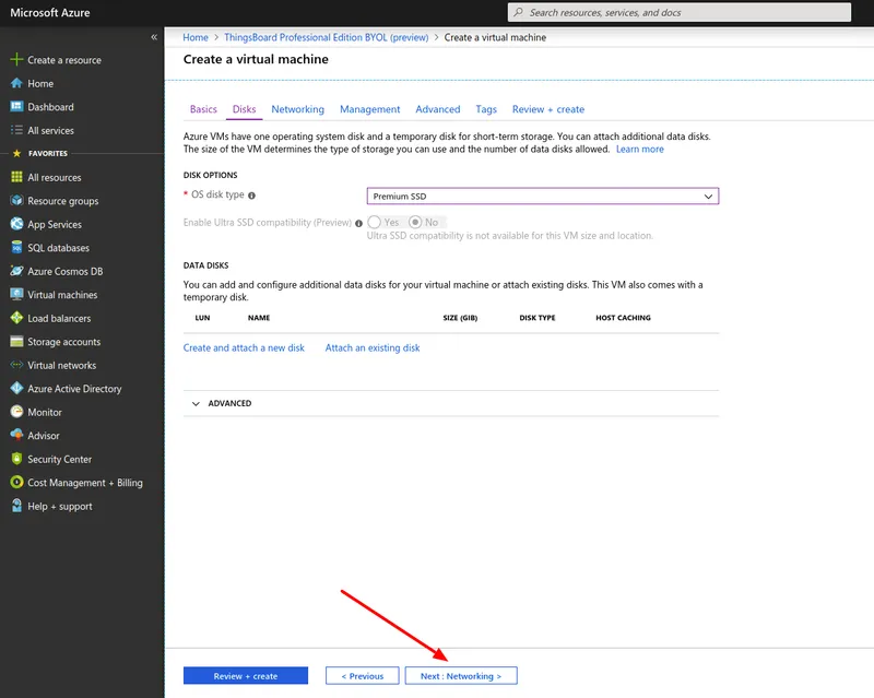 VM disks configuration