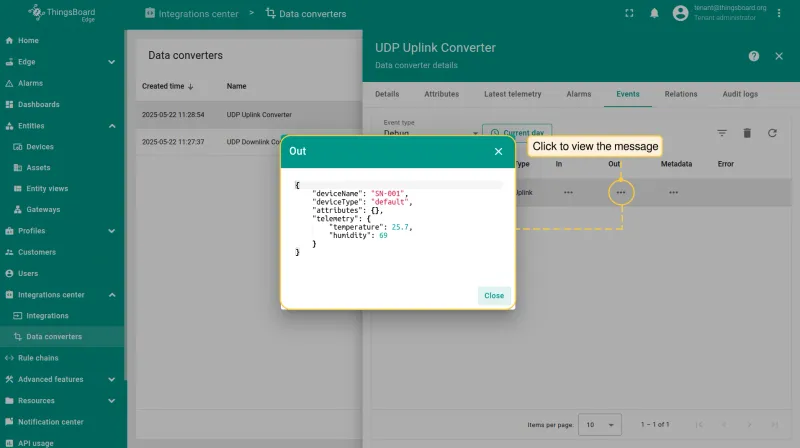 Converter Out message — processed telemetry