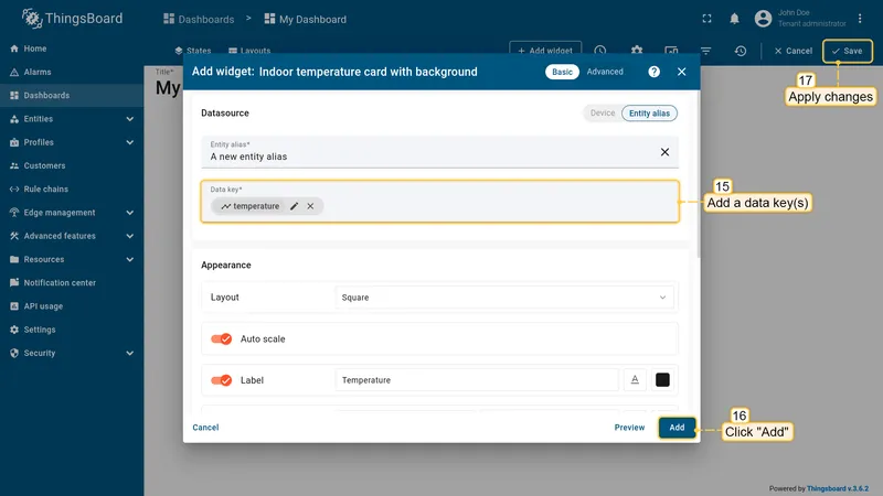 Add data key