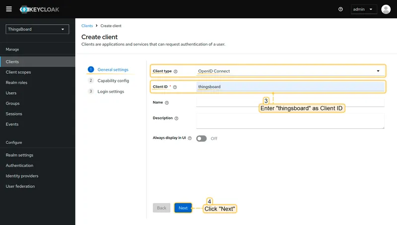 Keycloak client type and ID