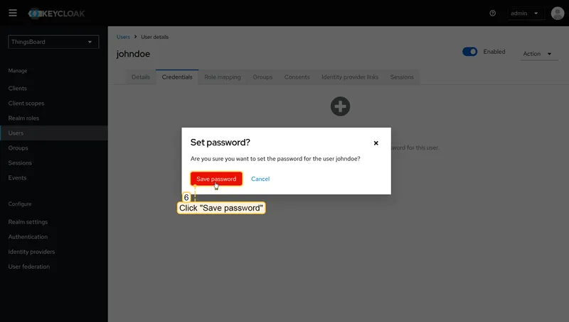 Confirm save password