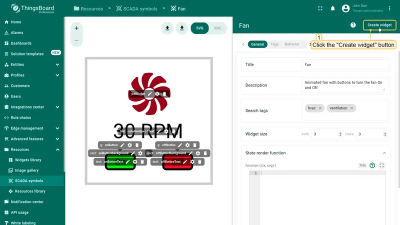 Create widget step 1