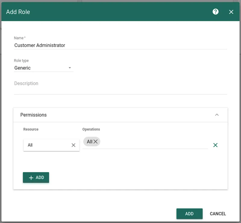 Customer Administrator role configuration