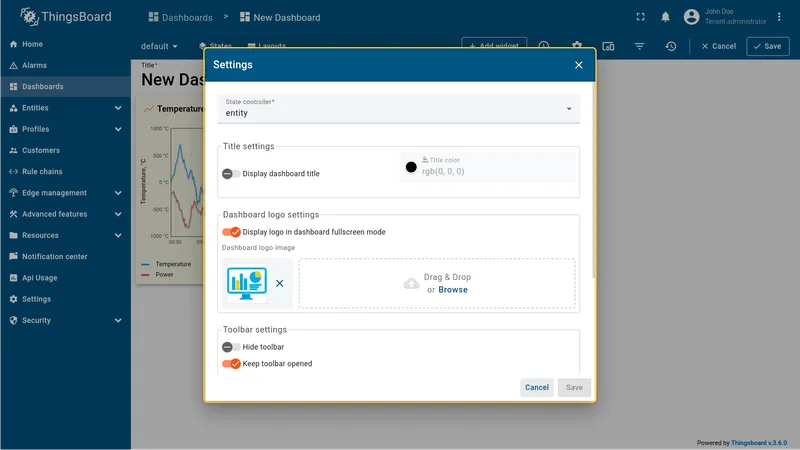 Settings dialog