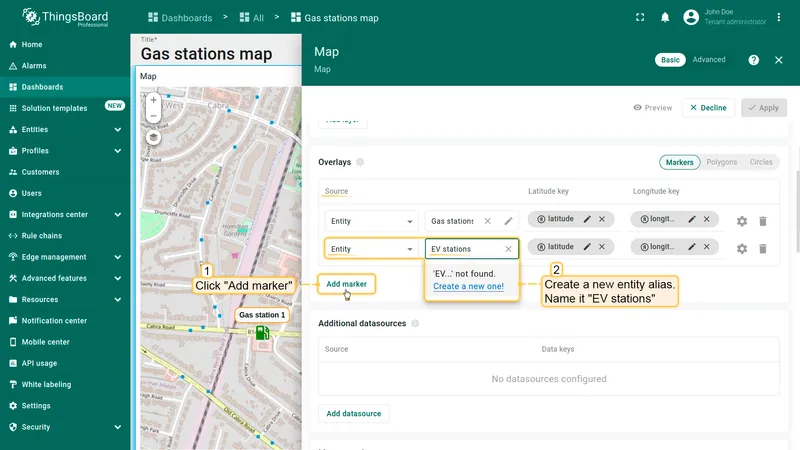 Create EV stations alias in Overlays section