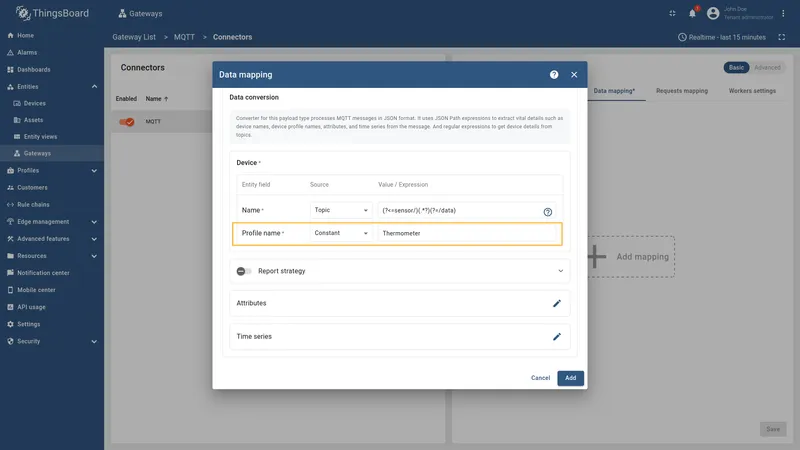 Configure Profile name as Constant