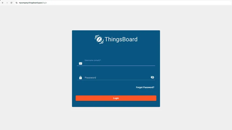 ThingsBoard login page on custom domain