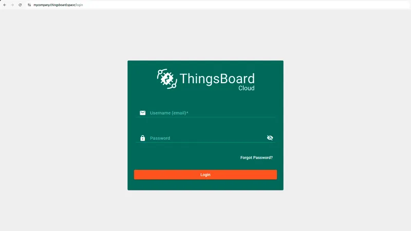 ThingsBoard login page on custom domain