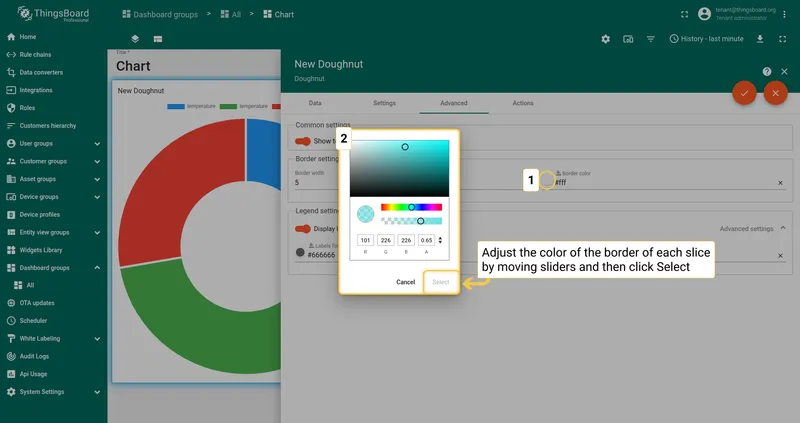 Doughnut border settings