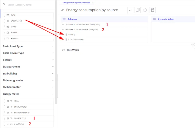 Add required fields to the table configuration