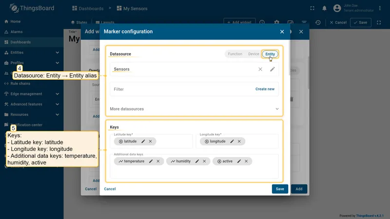 Keys configuration