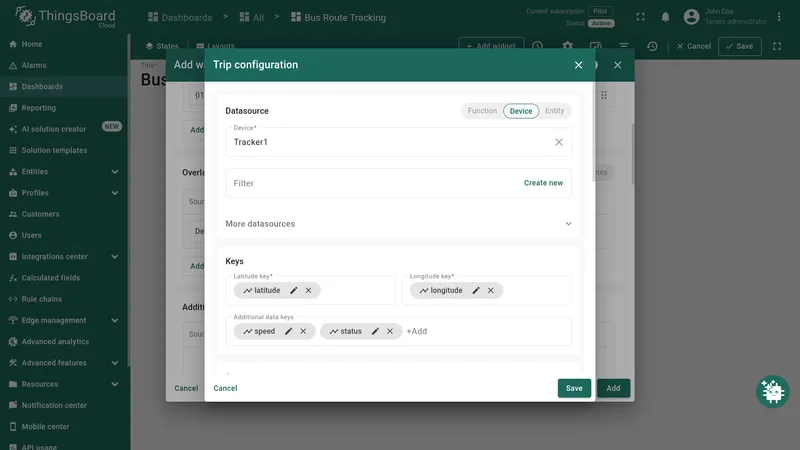 Datasource and keys configuration