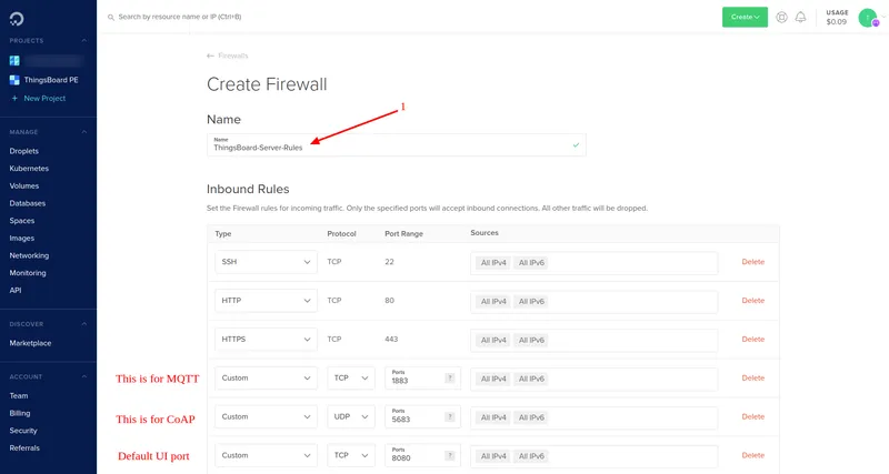 Firewall configuration