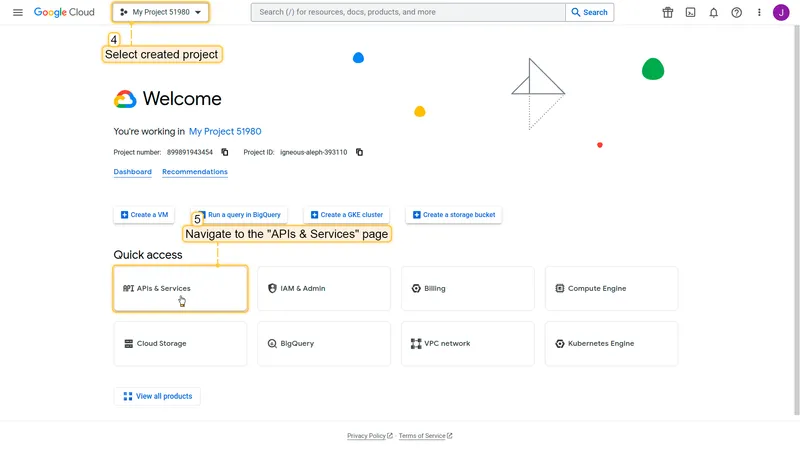 Navigate to APIs & Services