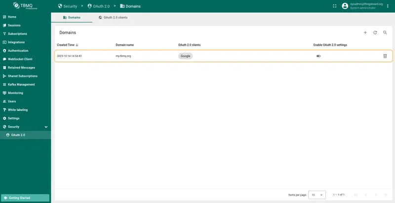 New domain with Google OAuth 2.0 added