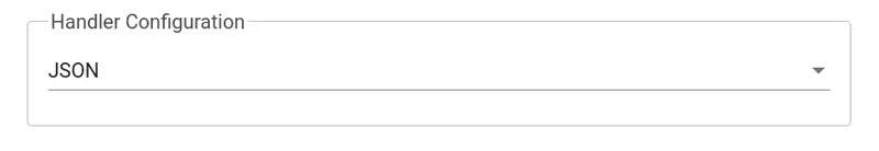 Handler Configuration — JSON selected