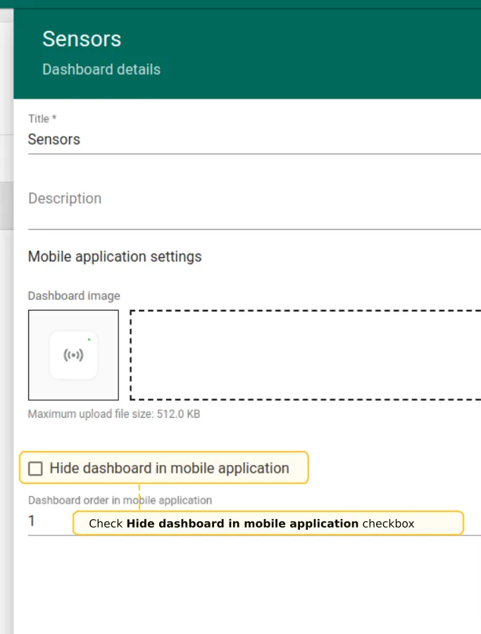 Open Dashboard groups menu