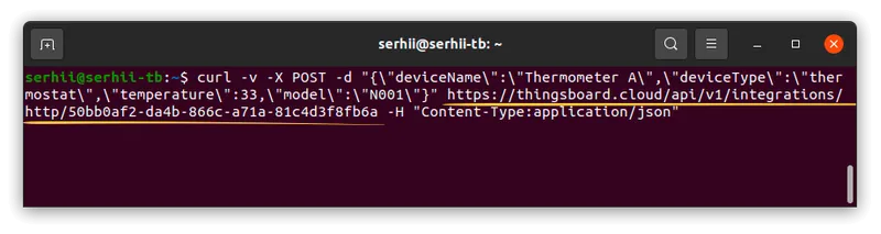 Send uplink via curl
