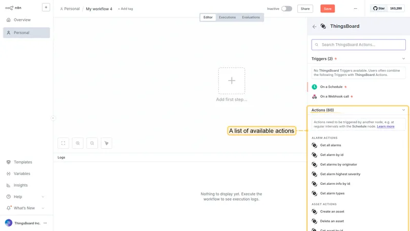 Available actions
