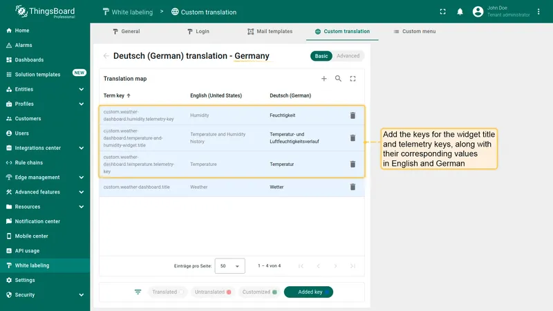 Add widget element translation keys