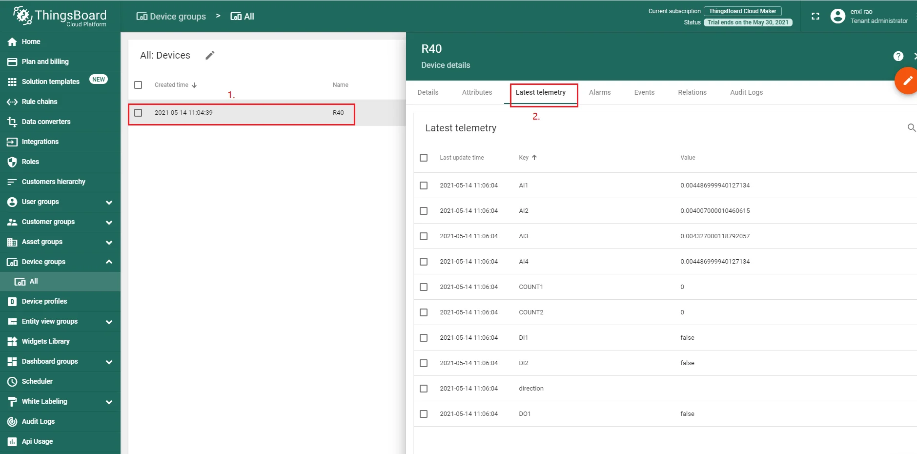 Latest telemetry