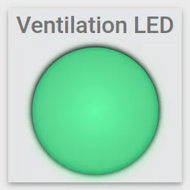 Led indicator widget showing ventilation relay ON/OFF status