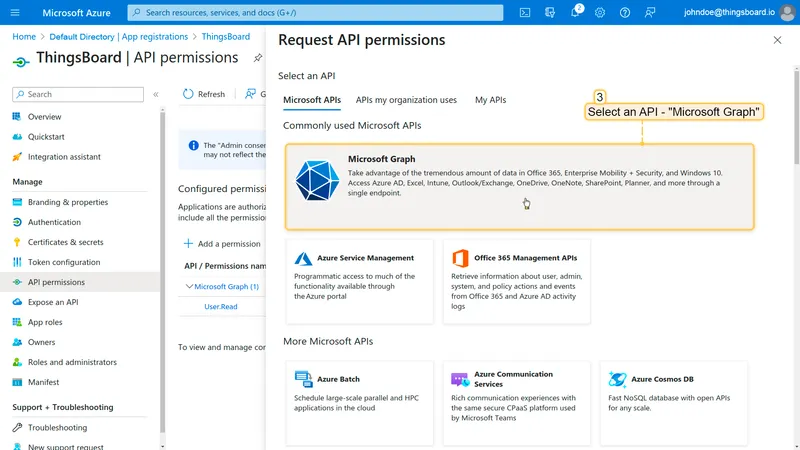 Select Microsoft Graph