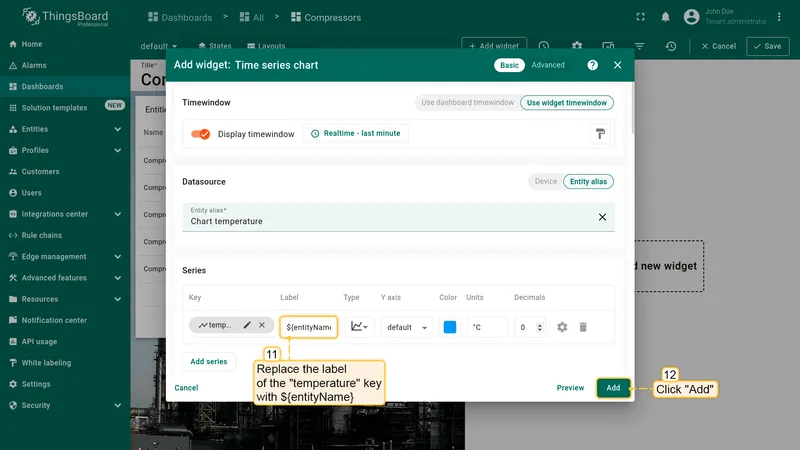 Configure update state action