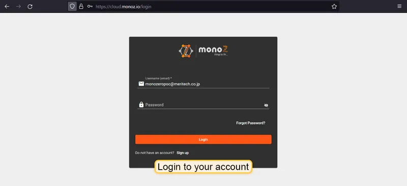 ThingsBoard login page