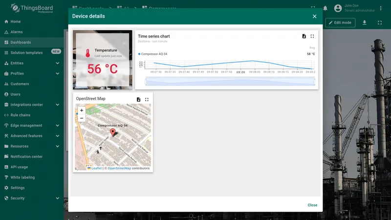 State opened as dialog overlay