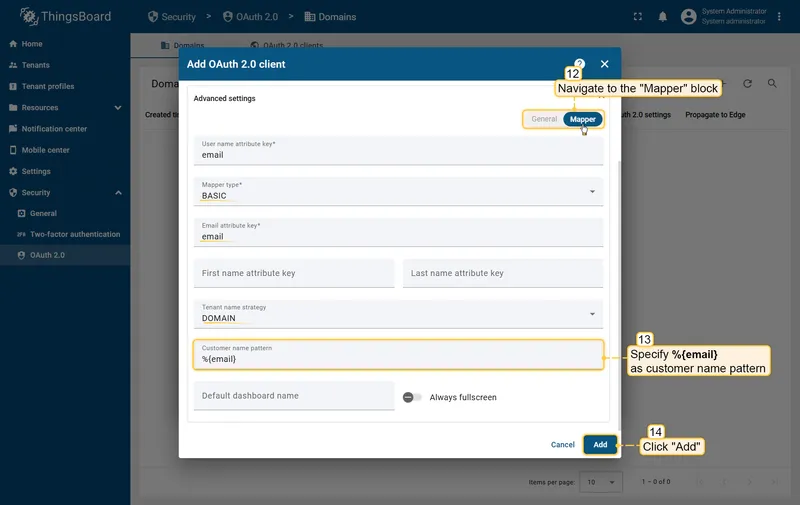 Mapper configuration for Auth0