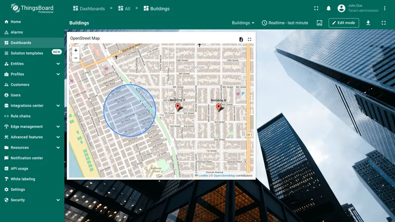 Circle on map widget