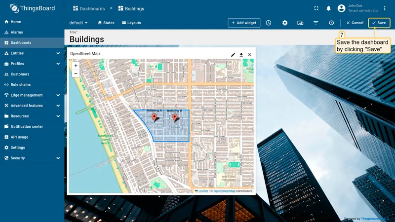 Dashboard ready for polygon click