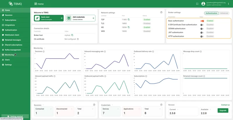 Toggle X.509 authentication provider from the Home page